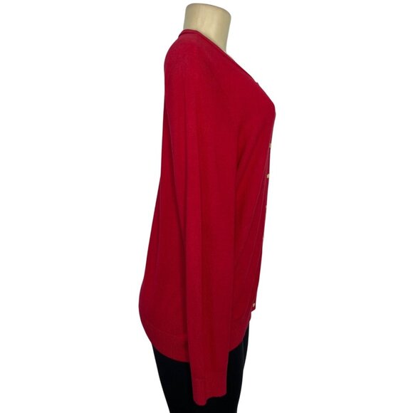 Calvin Klein Womens Red Button-Front Cardigan Sweater Size L - Picture 2 of 6